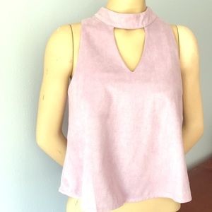 NWT SHE + SKY lavender faux suede crop